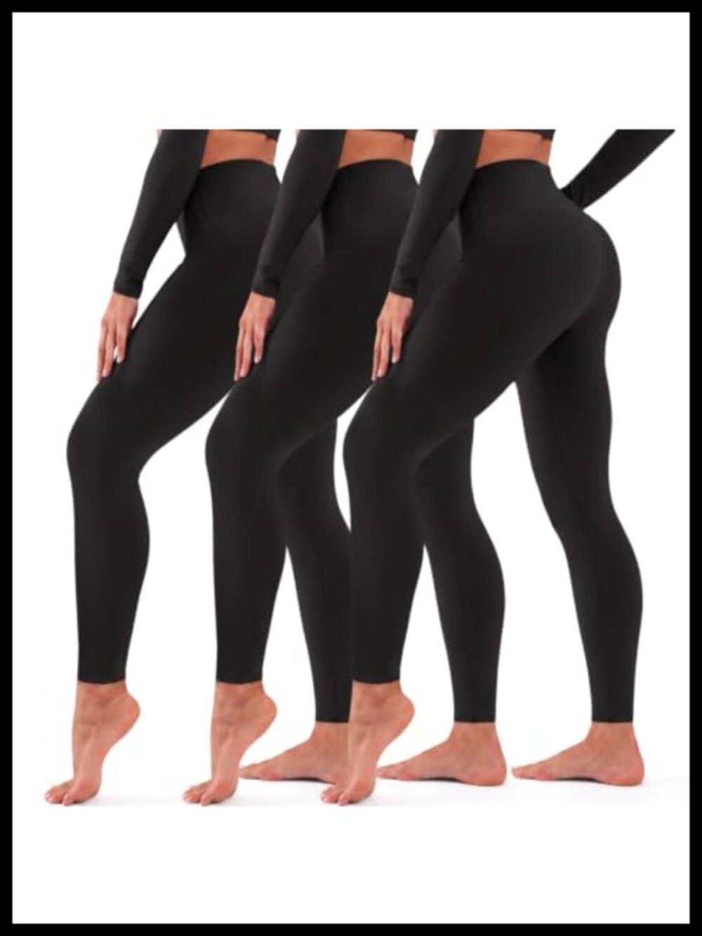 3 Pack High Waisted Tummy Control Leggings Yoga Pants Workout Running